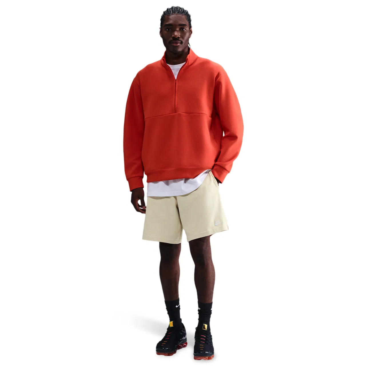 Мужские шорты из хлопка Nike Club Knit, Lt Khaki/White — фото 3