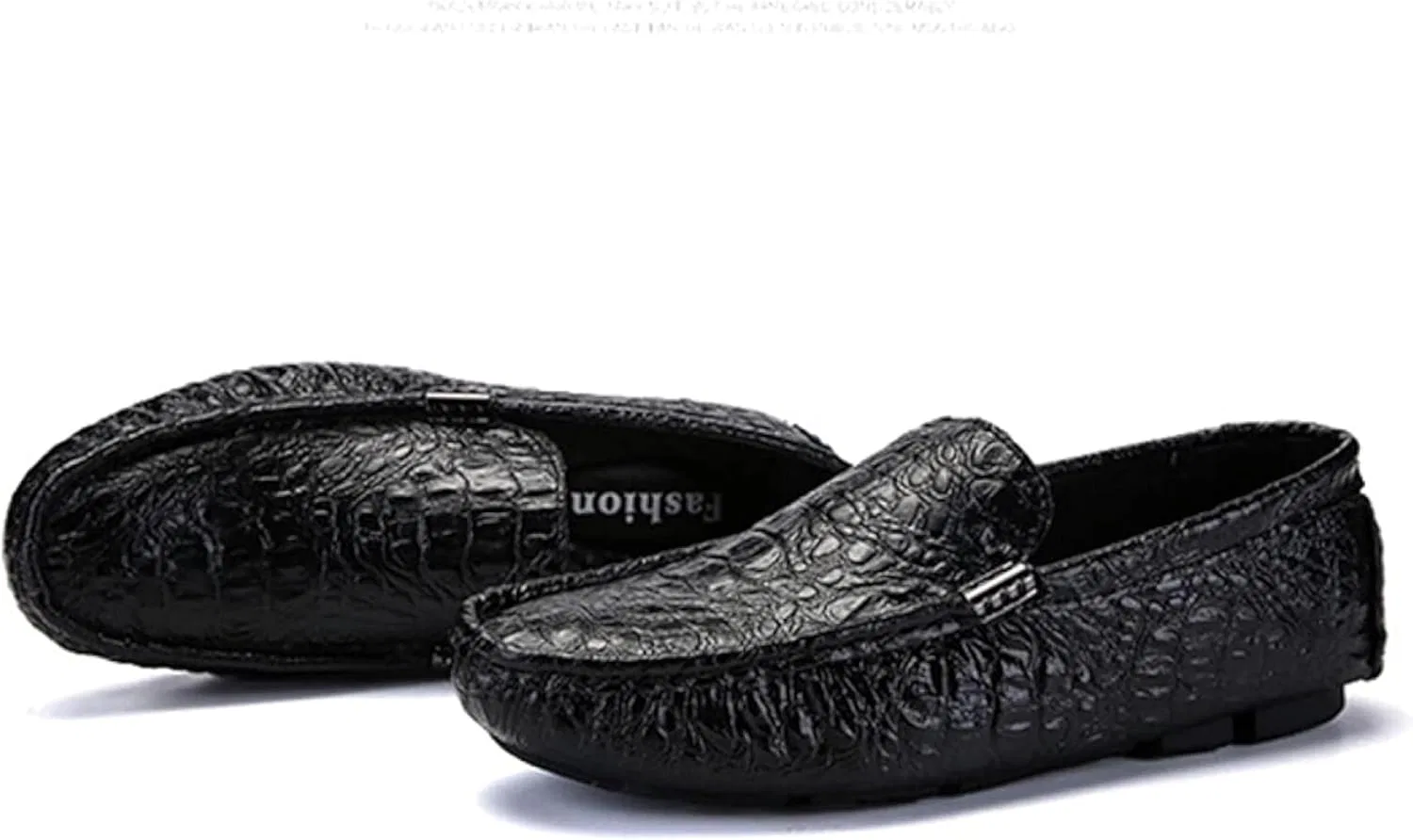 Мужские лоферы из кожи для вождения, Black — фото 2