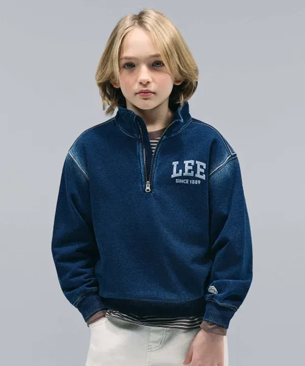 Свитшот полузастегнутый Lee Kids, индиго