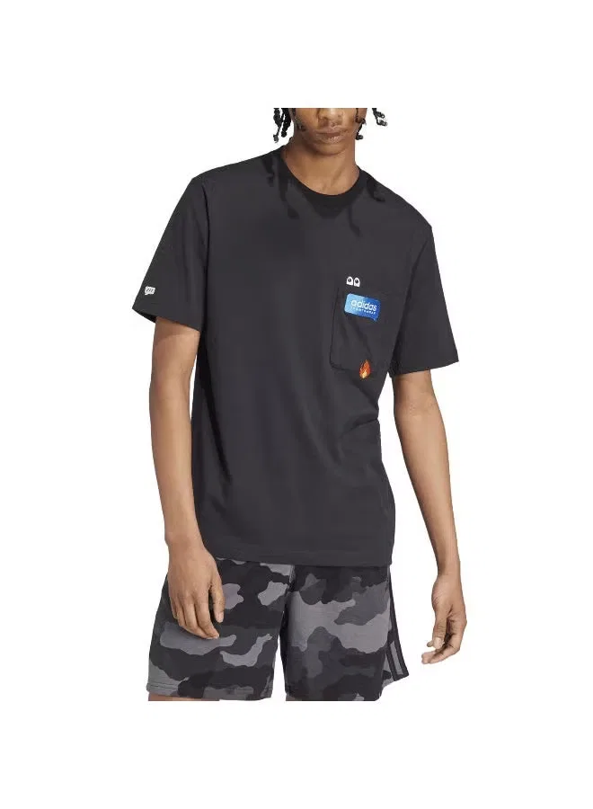 Футболка с принтом эмодзи и карманом M Remoji Pkt T Adidas, черный — фото 4