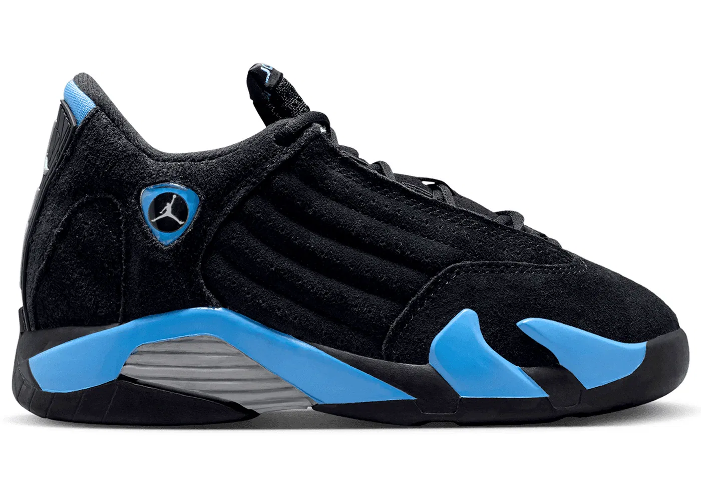 Детские кроссовки Lifestyle с цветовой блокировкой Jordan 14 Retro, Black/White/University Blue/Metallic Silver