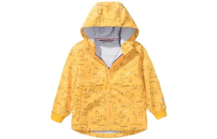Детская ветровка с принтом PELLIOT, Bright Yellow Print