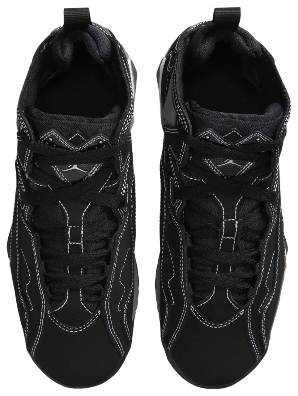 Детские баскетбольные кроссовки с кожаным верхом True Flight Jordan, Black Silver — фото 4