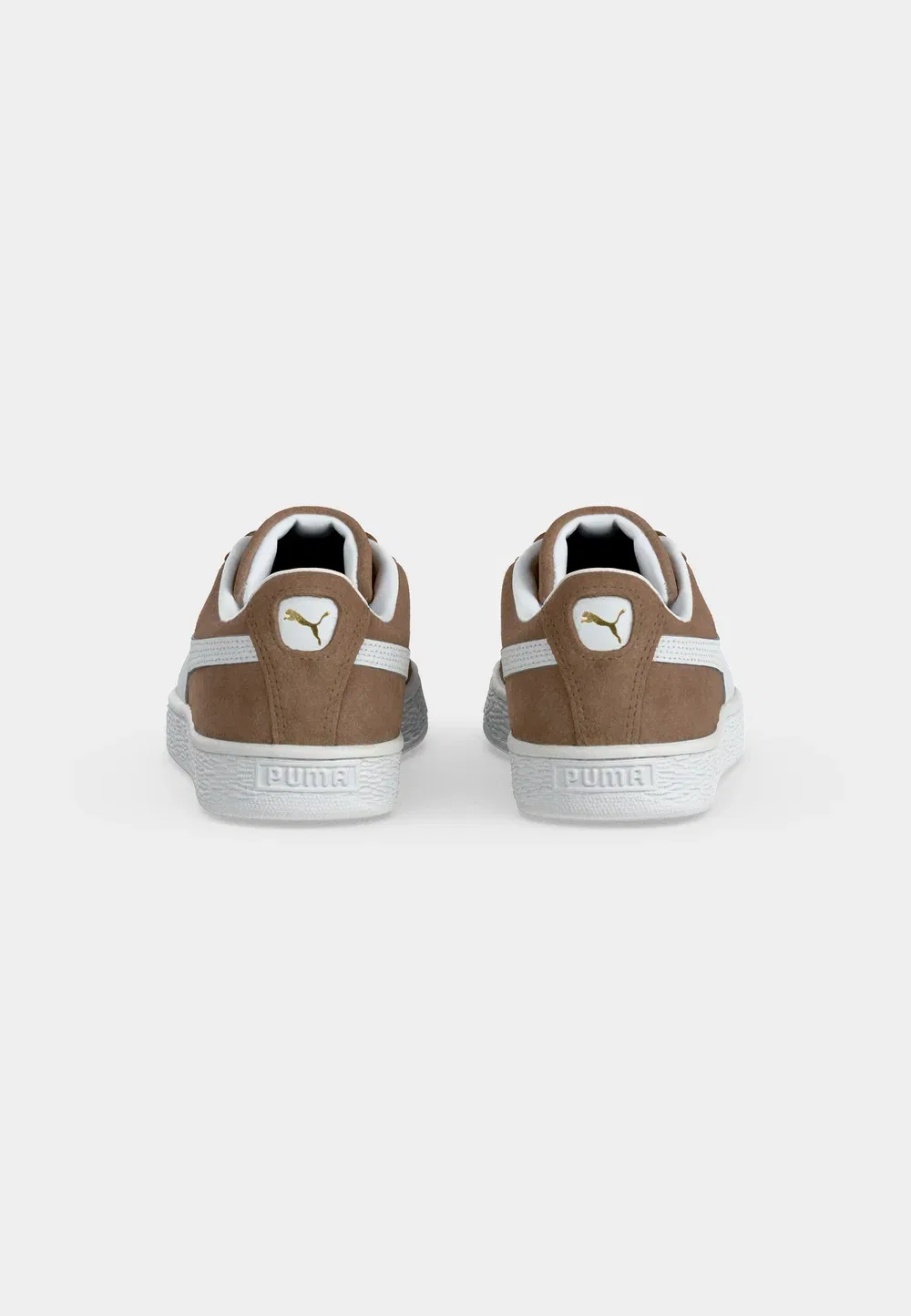 Классические замшевые кроссовки для младших школьников Puma, Haute Coffee/White — фото 4