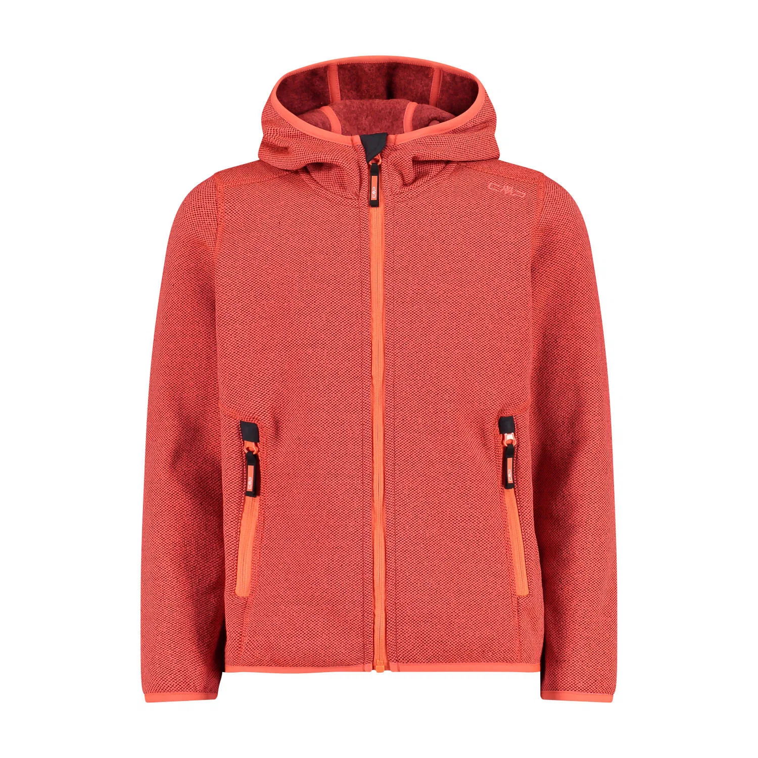 Детская флисовая куртка для девочек с капюшоном Fix Hood Cmp, Rot Grau Orange