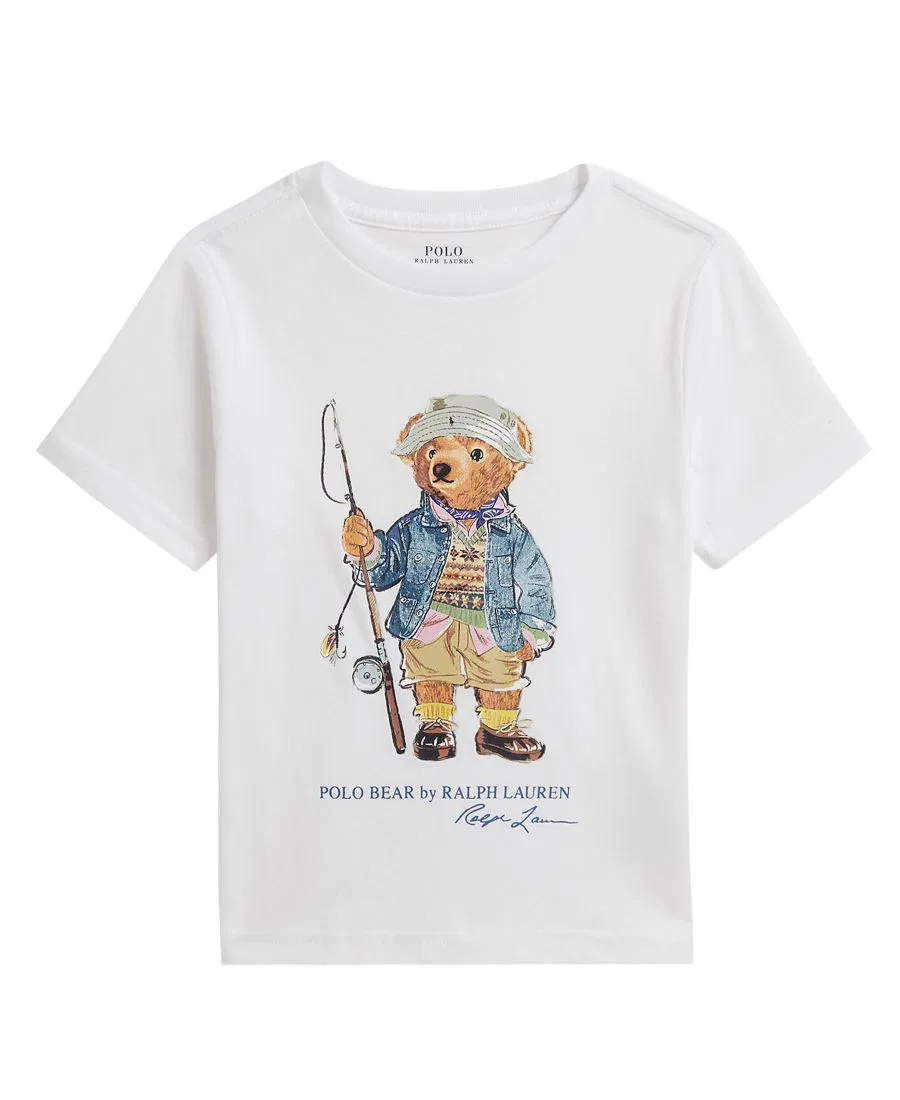 Футболка с коротким рукавом Polo Bear из хлопка Polo Ralph Lauren, White