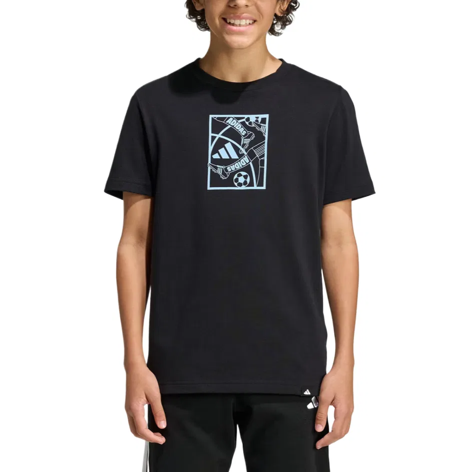 Футболка детская с круглым вырезом Adidas, Black — фото 3