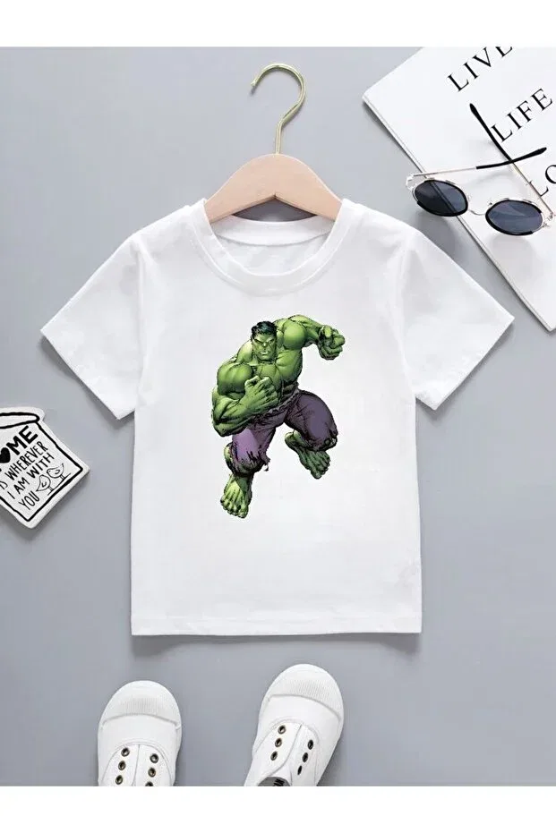 Детская футболка с принтом Hulk printed children's t-shirt This Gyox, White