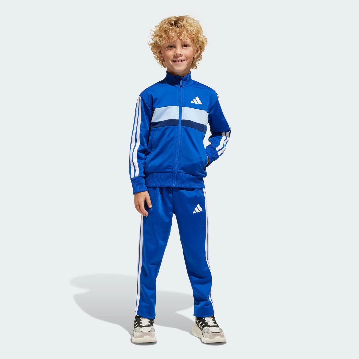 Детский спортивный костюм с принтом Tiberio 3-Streifen Tricot Kids Adidas, Konigsblau Weiss Kometblau