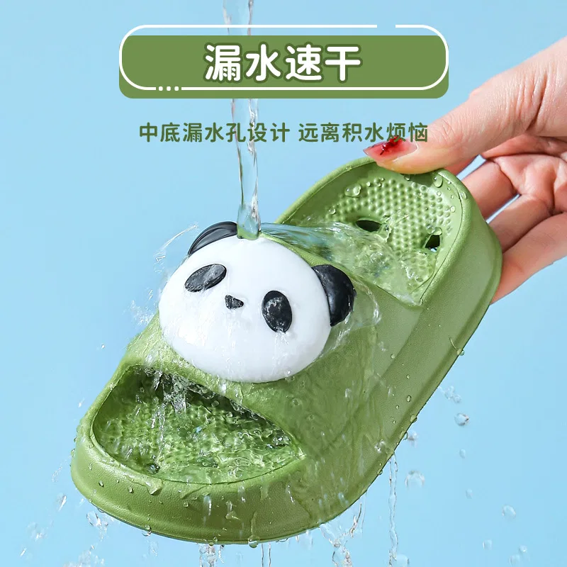 Детские домашние тапочки с принтом панды JBBCN, Green/Panda — фото 4