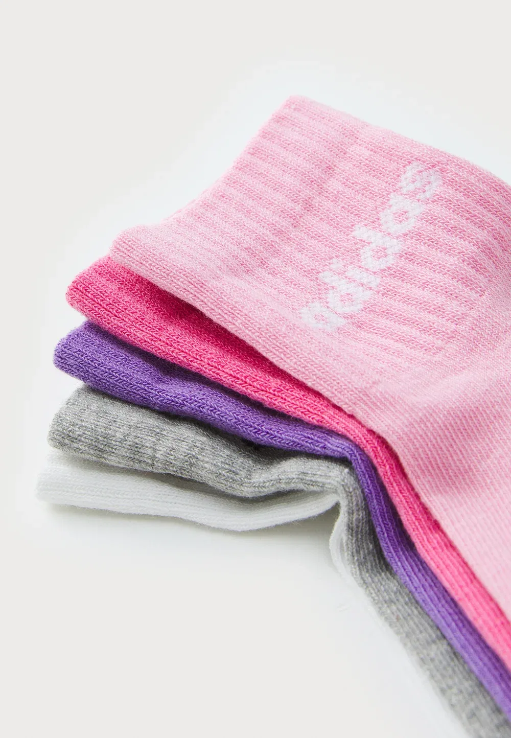 Унисекс, набор из 5 спортивных носков Adidas Performance, True Pink/Pink Fusion/Violet Fusion/Medium Grey Heather — фото 2
