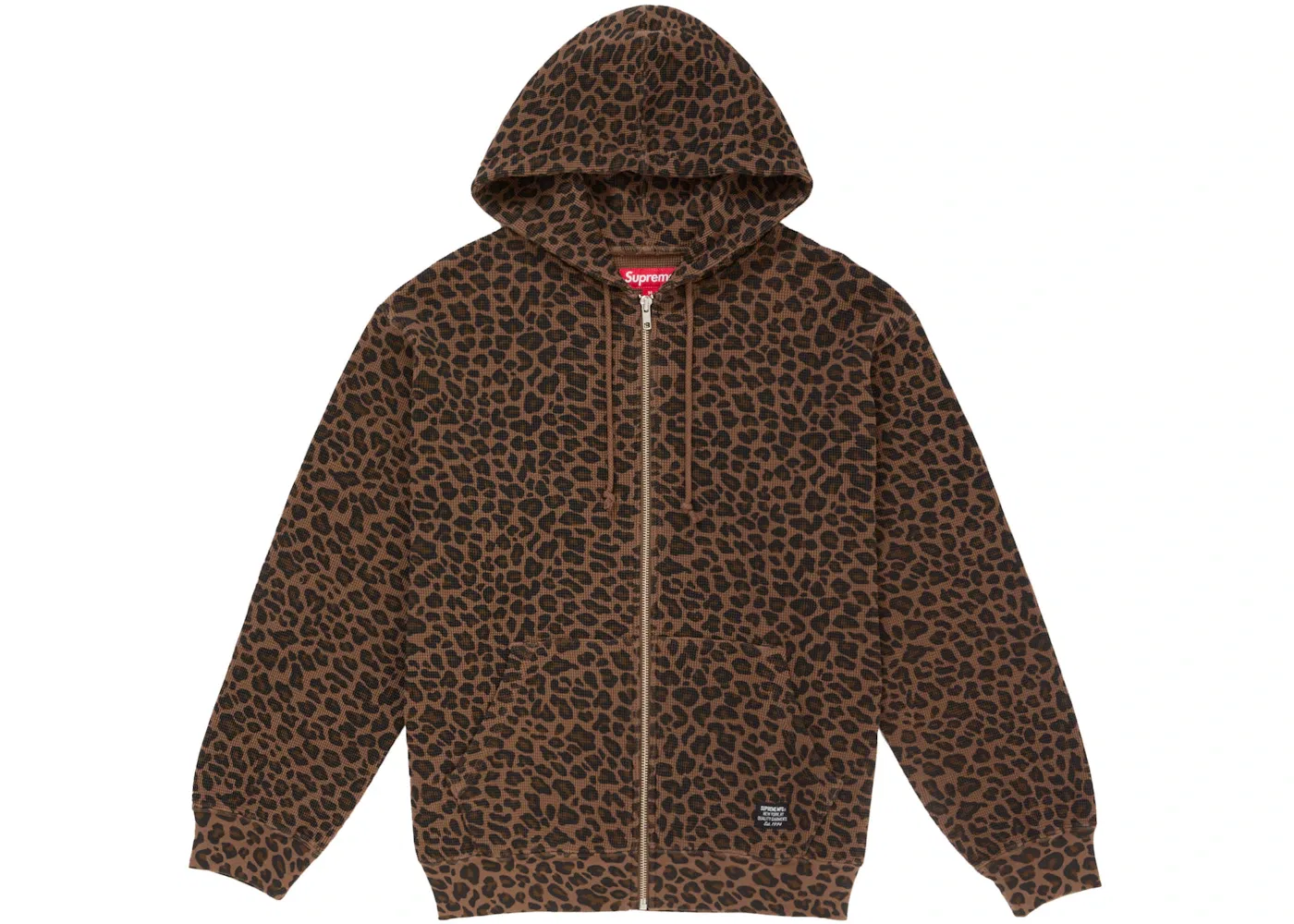 Мужской свитшот на молнии с капюшоном с принтом Leopard Supreme, Leopard