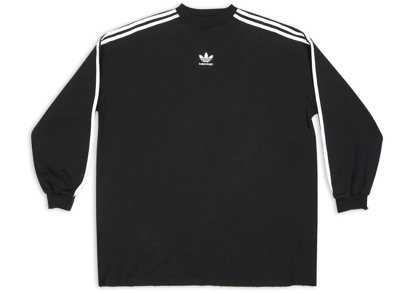 Унисекс футболка с длинным рукавом оверсайз Oversized Balenciaga, Black