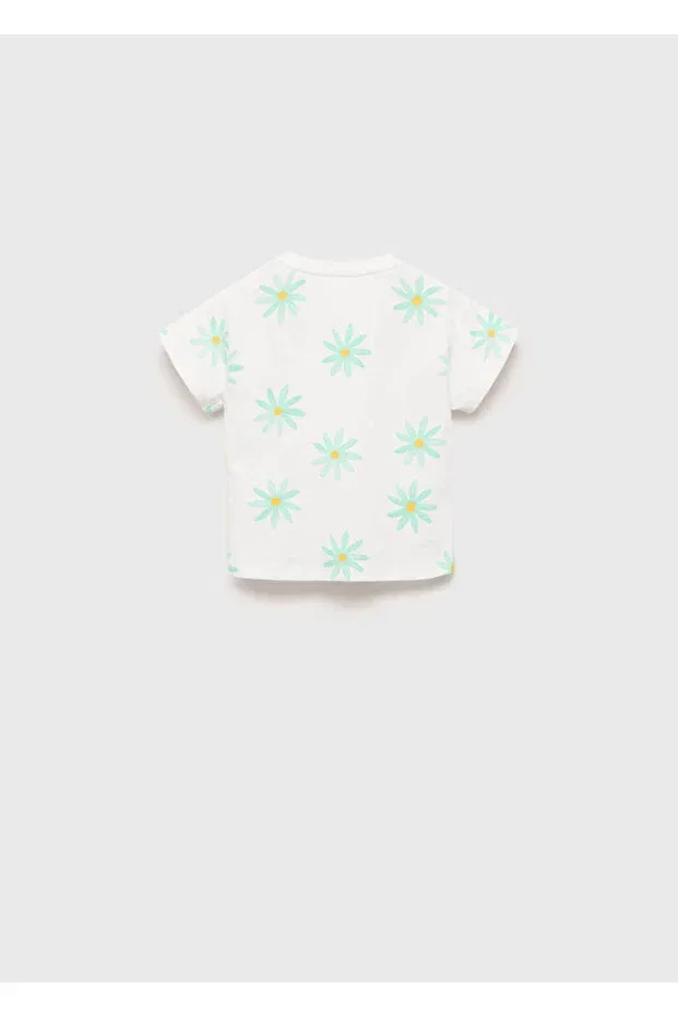 Детская футболка с вышивкой Mango Baby, Off White — фото 2