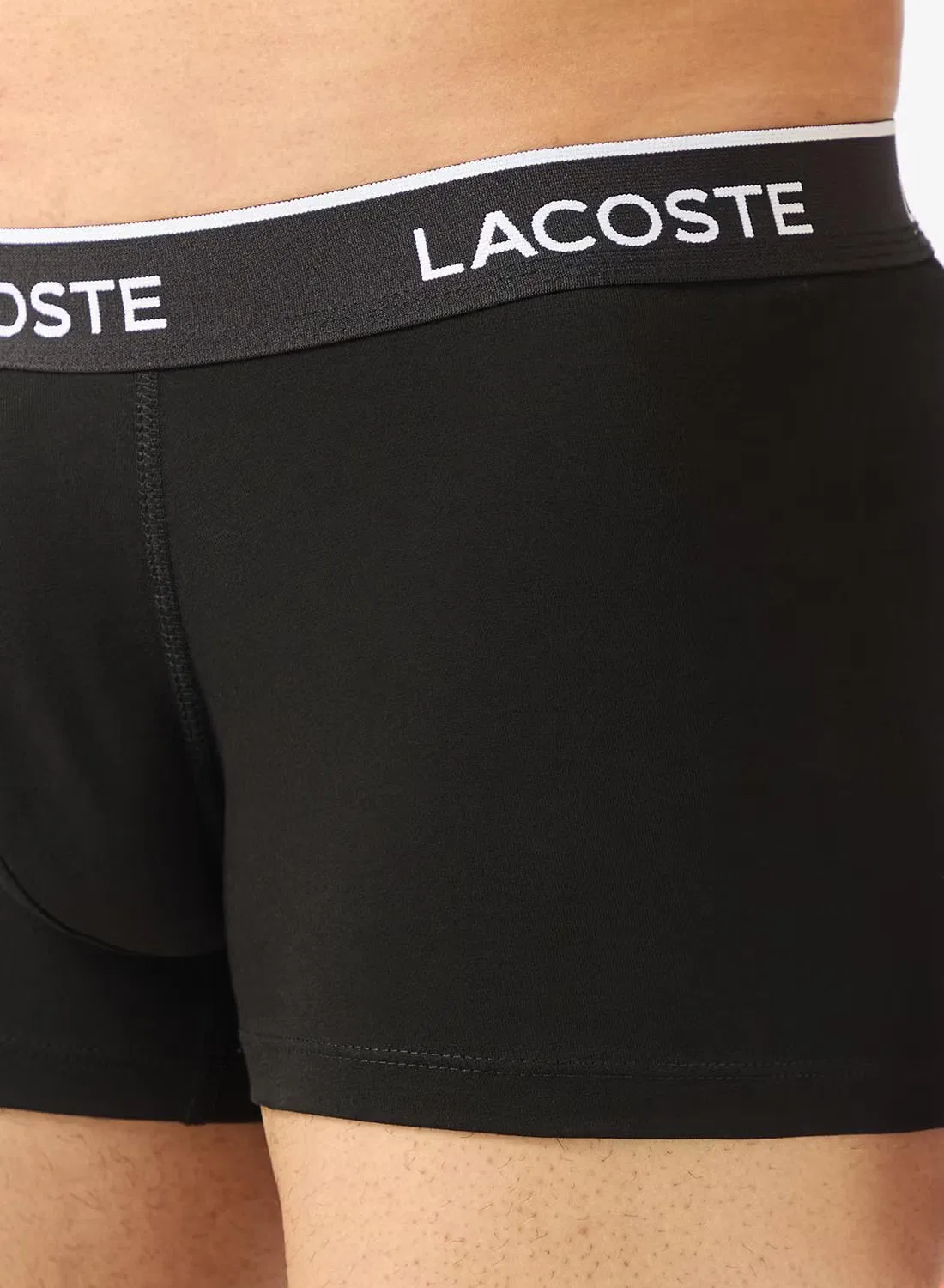 Трусы-боксеры хлопковые комплект из 7 штук Lacoste, черный/белый/серый — фото 4