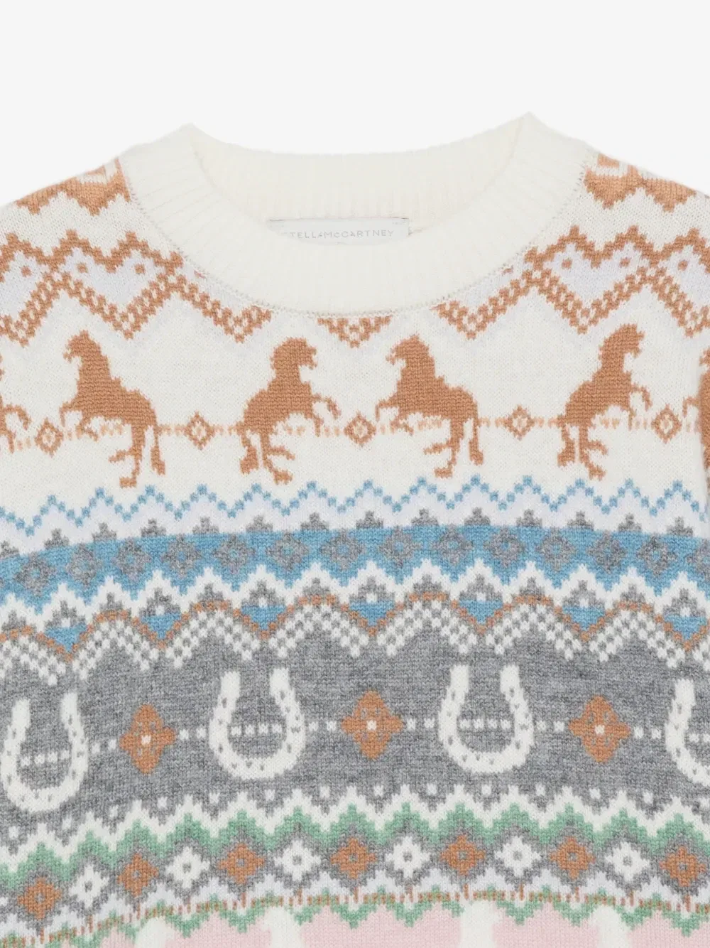 Свитер Fair Isle Stella McCartney Kids, бежевый — фото 3
