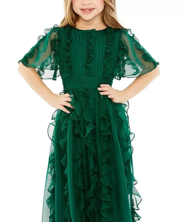 Детское платье для девочек с коротким рукавом Mac DUGGal, Emerald — фото 3