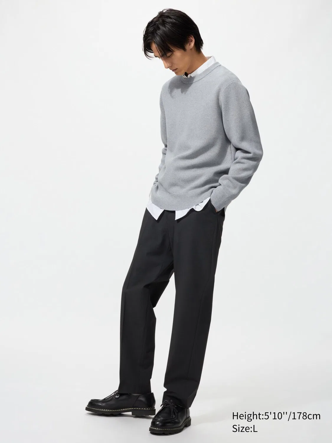 Укороченные брюки Uniqlo, удлиненная длина, черный