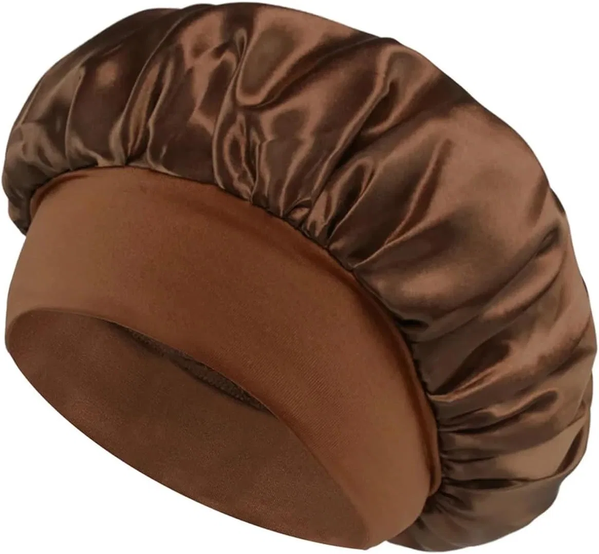 Шелковая шапочка для сна и душа, Satin Bonnet, BOJHGO, Brown