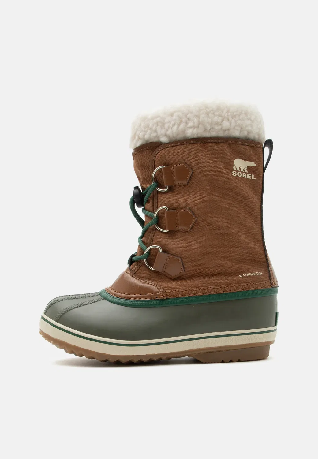 Детские ботинки унисекс на шнуровке для подростков Sorel, Tan/Stone Green
