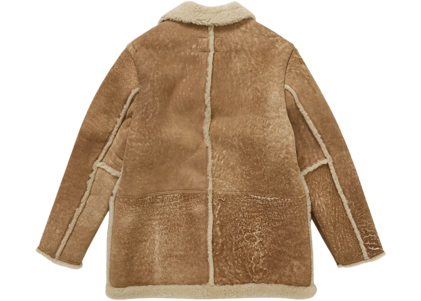 Мужское пальто из дубленой кожи с мехом овчины Supreme Coat, Tan — фото 3