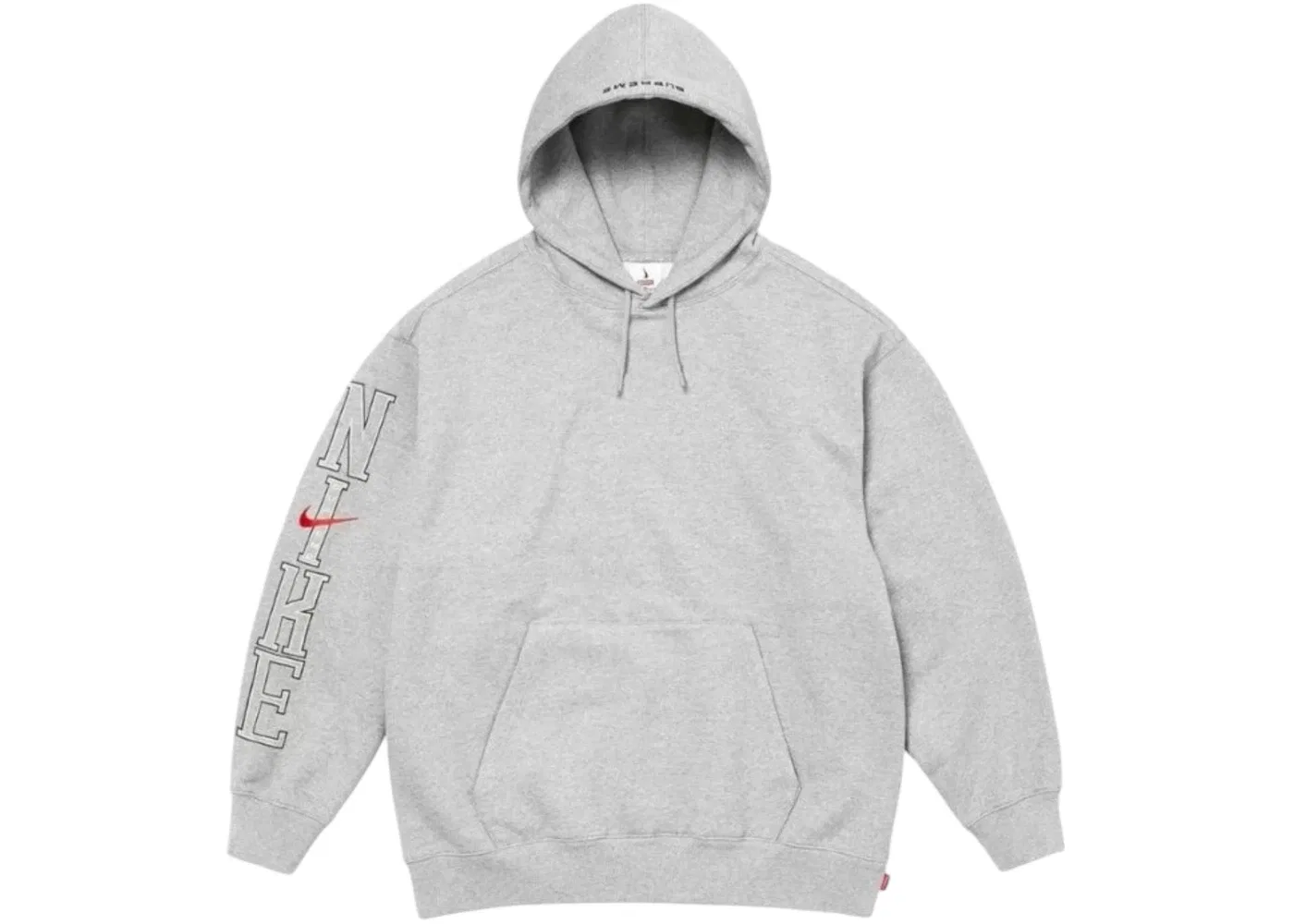 Мужской худи с принтом Nike x Supreme Hoodie (SS24), Grey