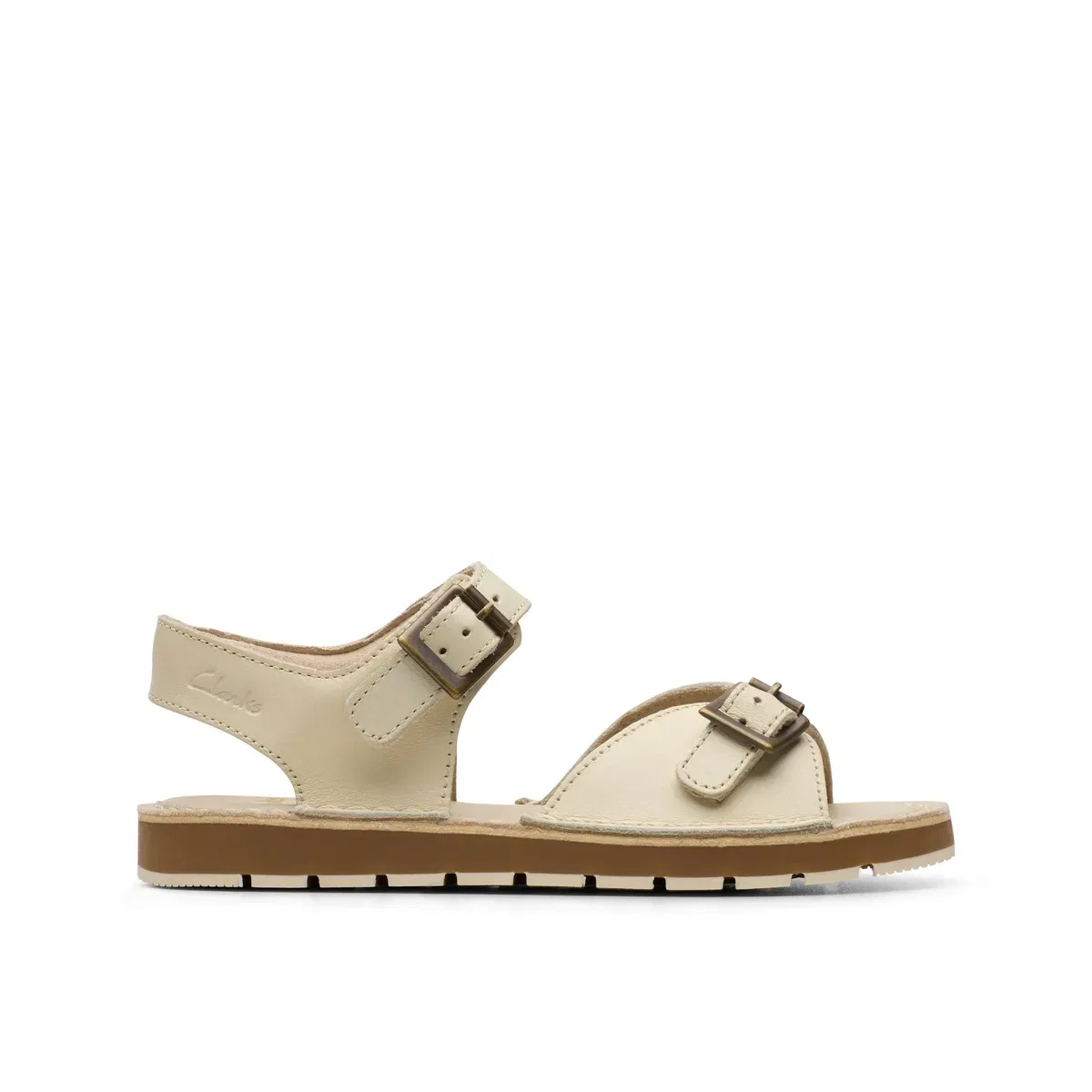 Детские сандалии из кожи с открытым носком Clarks, White