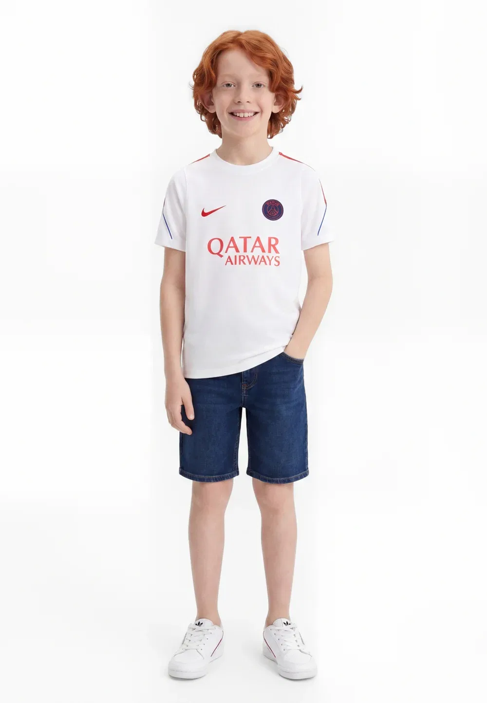 Футболка унисекс ПСЖ Nike Performance, White/Global Red