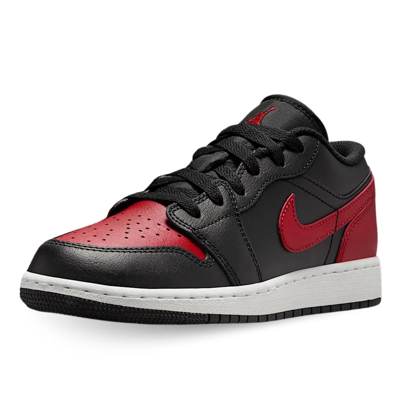 Детские кроссовки для мальчиков с принтом Air Jordan 1 Low (GS) NIKE, Nero Rosso Bianco