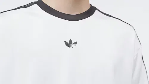 Мужская футболка свободного кроя Adicolor Jacquard Jersey Adidas Originals, белая — фото 2