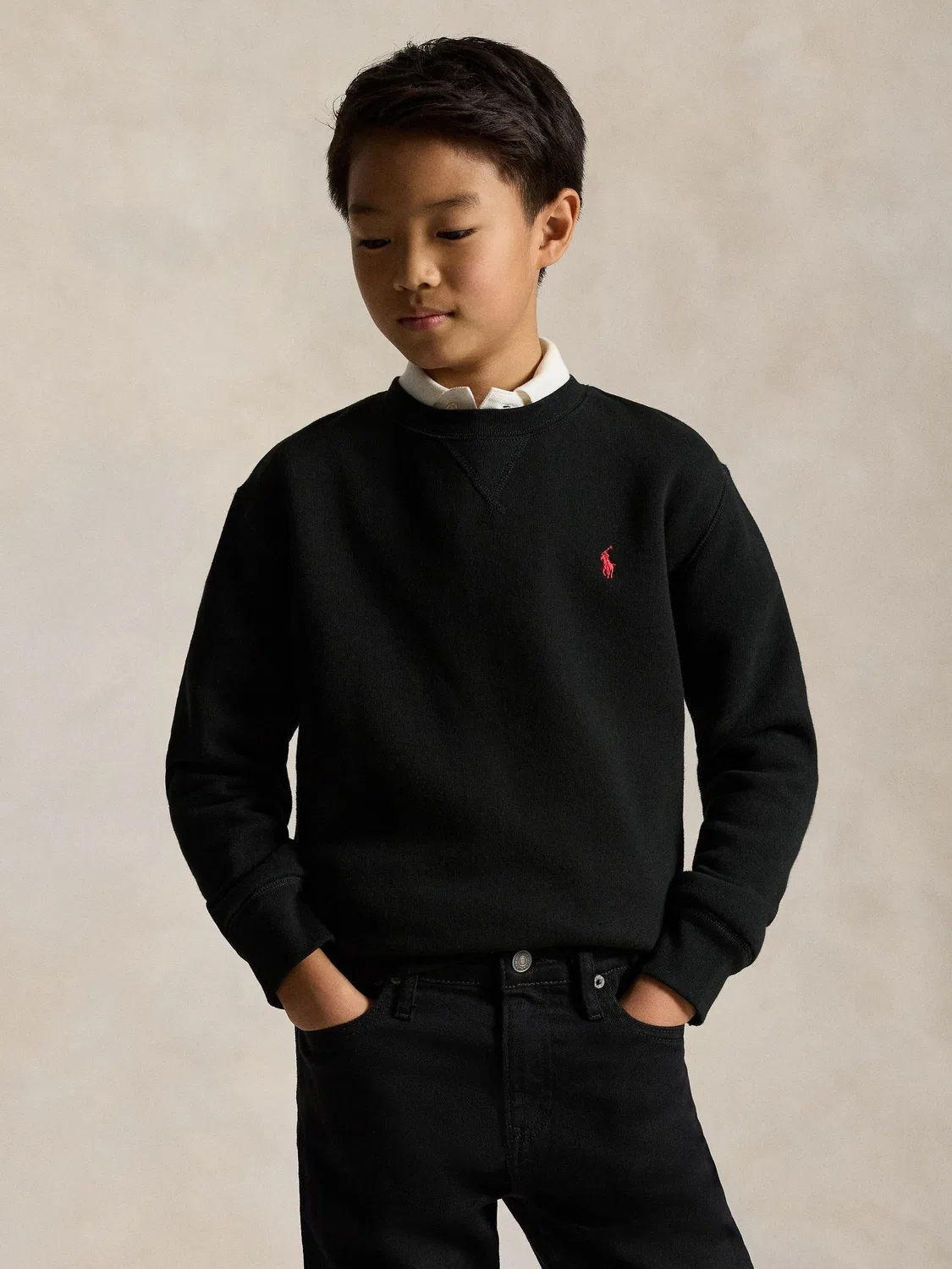 Свитшот с логотипом, Jersey Polo Ralph Lauren, черный