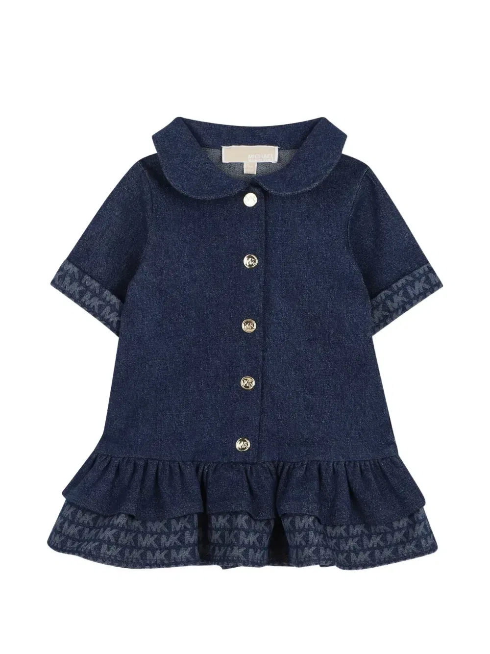 Платье с оборками и логотипом Michael Kors Kids, синий