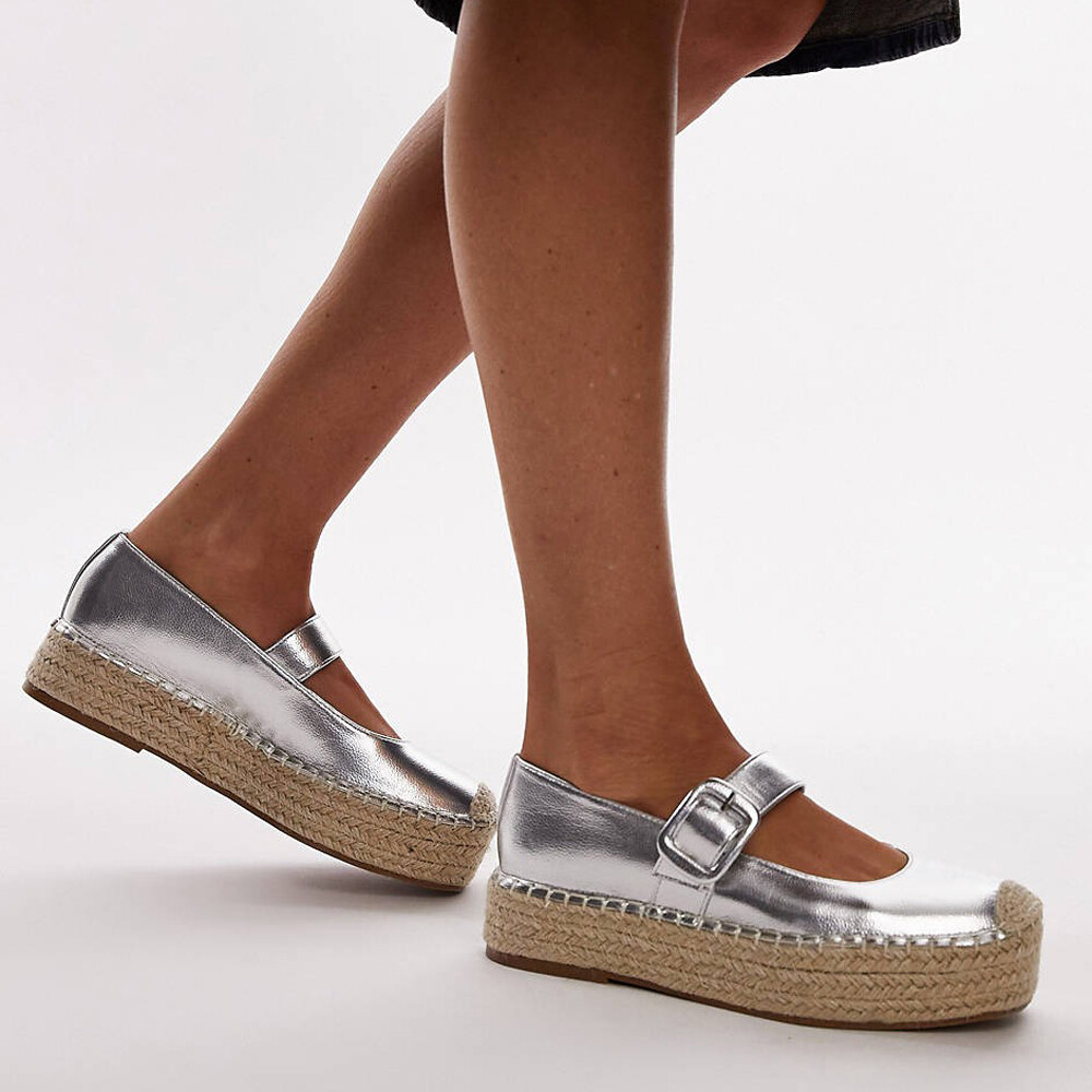 

Эспадрильи Topshop Cherry Mary Jane, серебристый