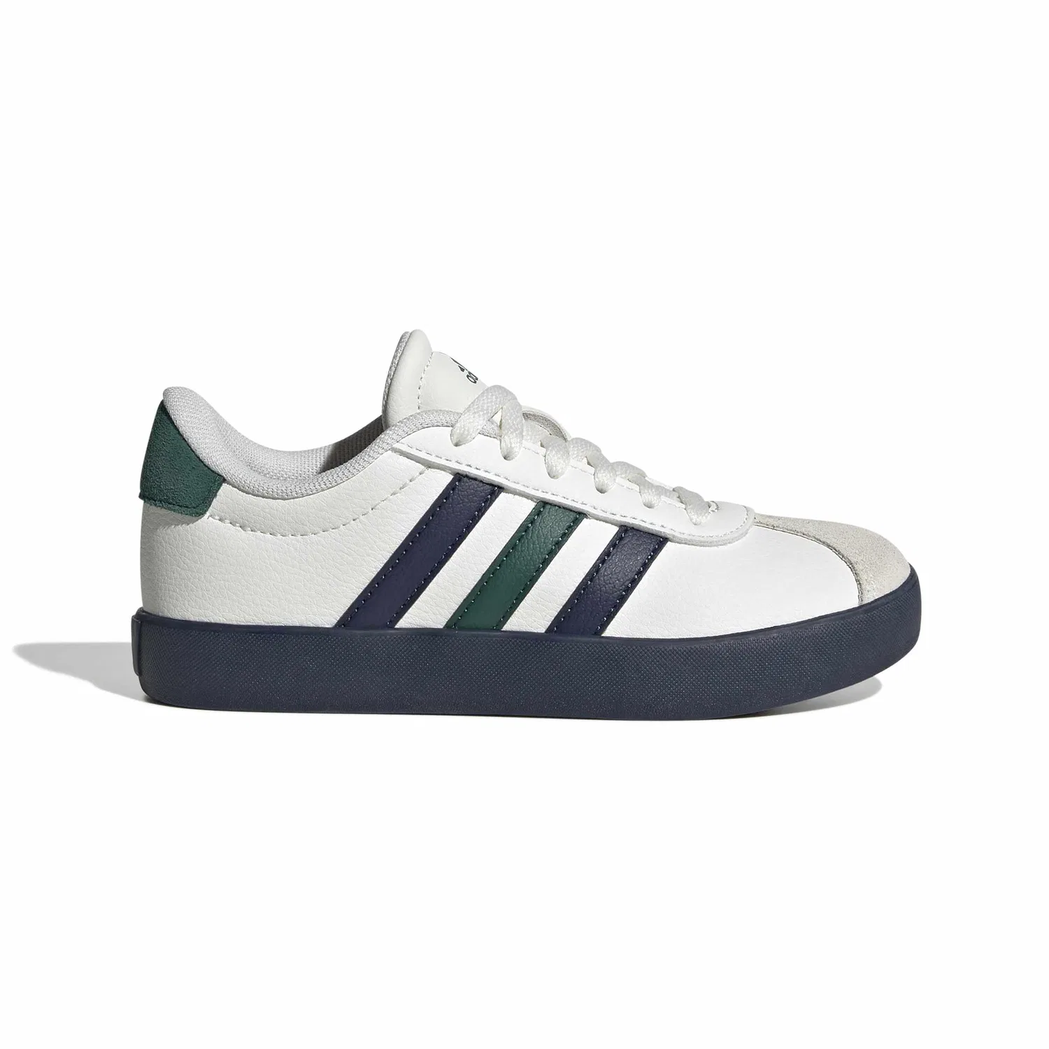 Детские кроссовки для мальчиков с принтом Vl Court 3.0 Kids Adidas, Core White Collegiate Navy Collegiate Green — фото 2