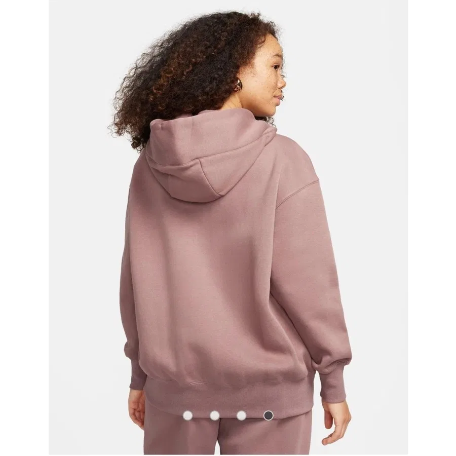 Женский худи оверсайз с капюшоном и полной застежкой-молнией Sportswear Phoenix Fleece Nike, Коричневый — фото 2
