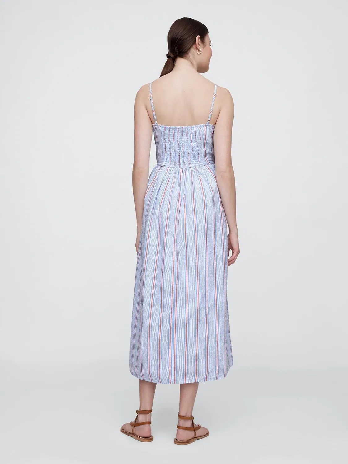 Женское платье миди с заниженной талией Gap, Sp Rwb Stripe Su25 — фото 2