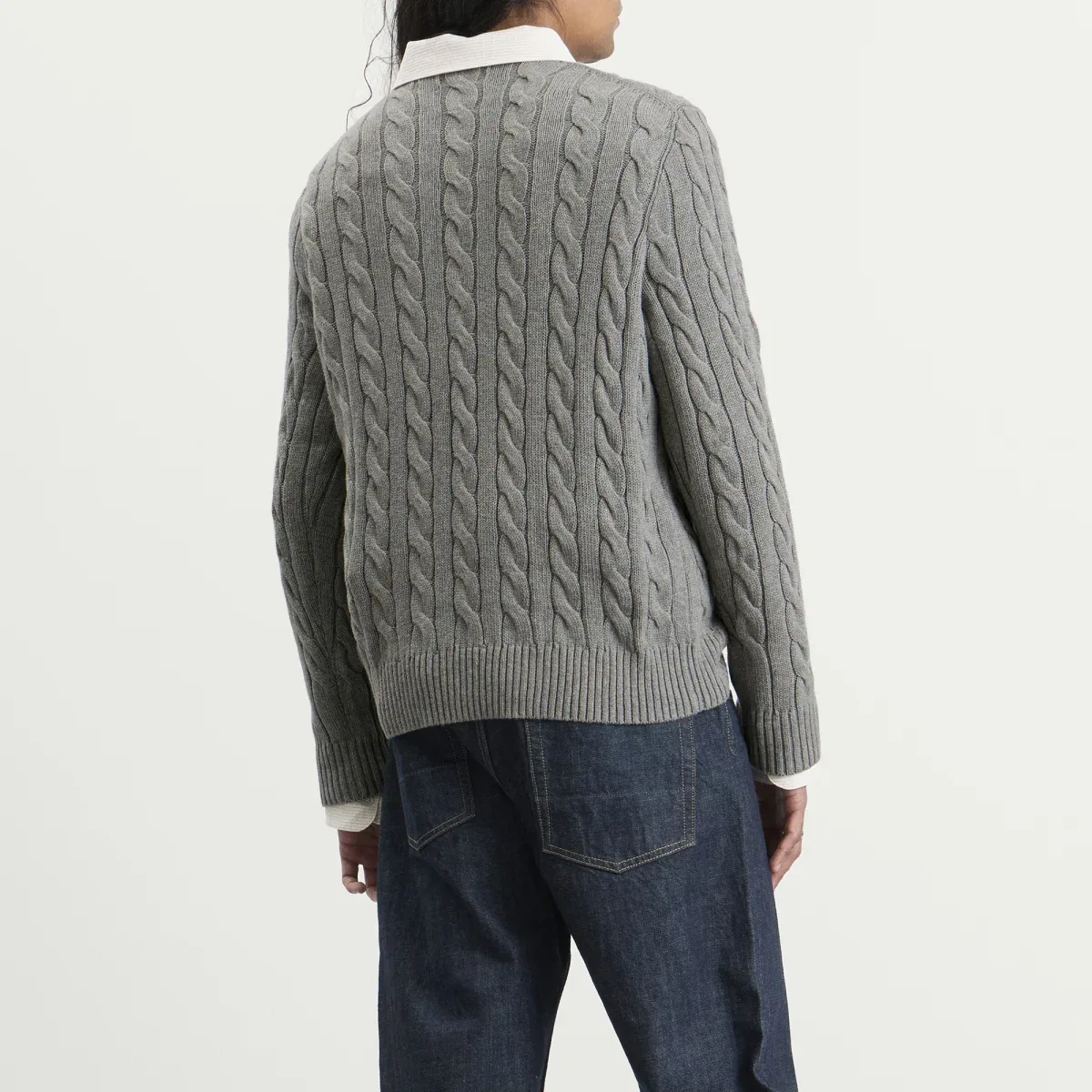 Свитер с косами Cable Knit Jumper Polo Ralph Lauren, Fawn Grey Heather — фото 3
