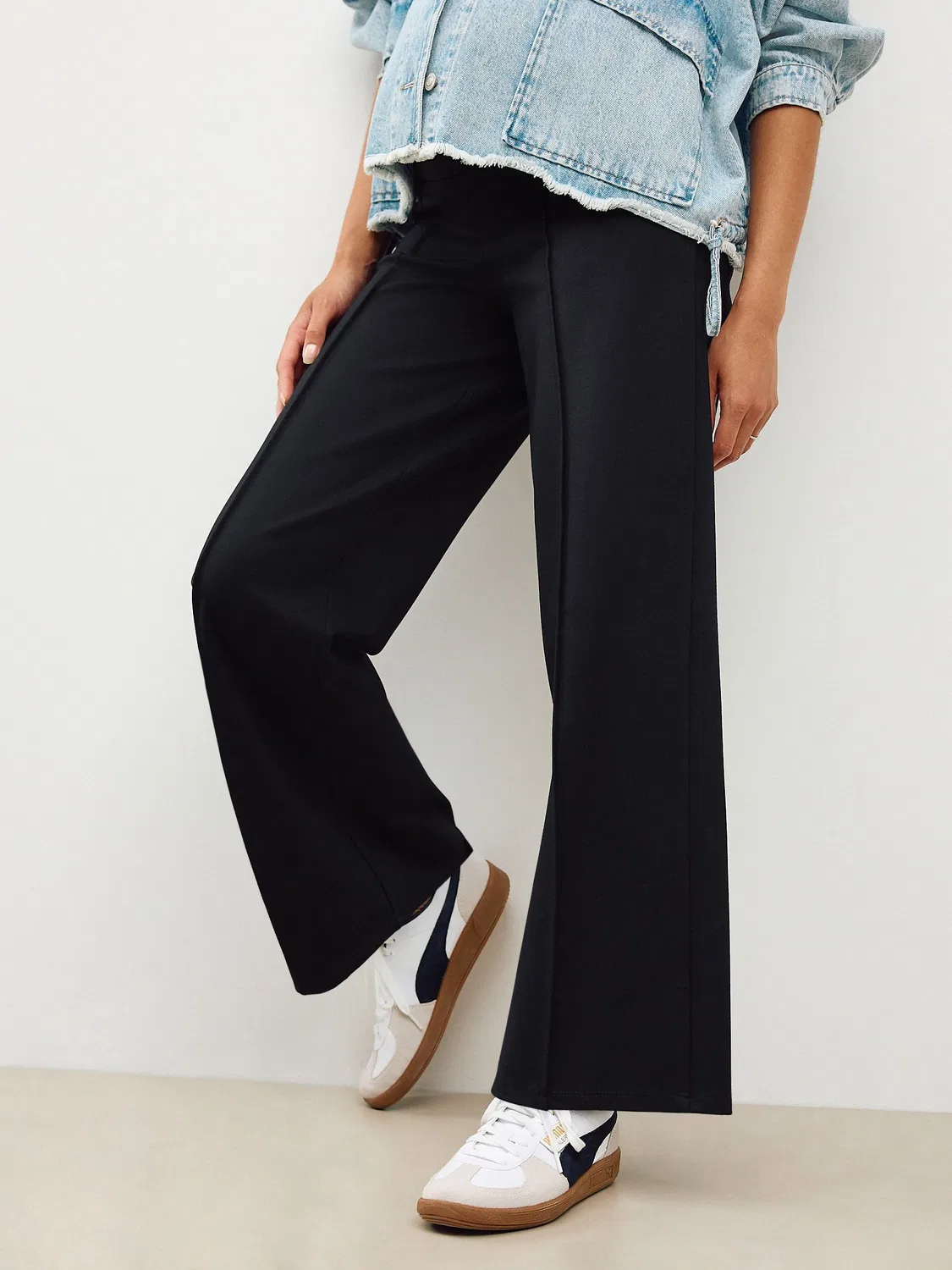 Леггинсы для беременных с широкими штанинами Next, черный — фото 2