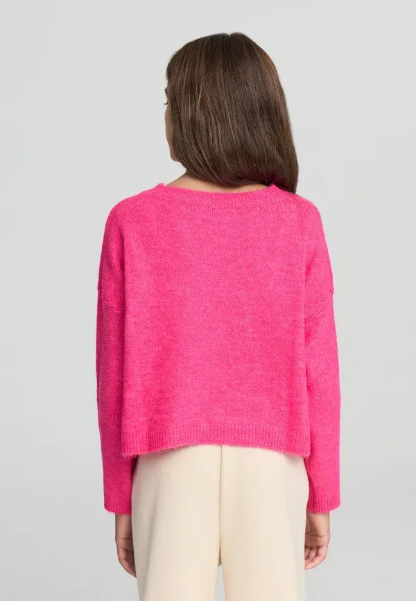 Джемпер с вышивкой Maglia girocollo con scritta ricamata Terranova, fucsia, фуксия — фото 3