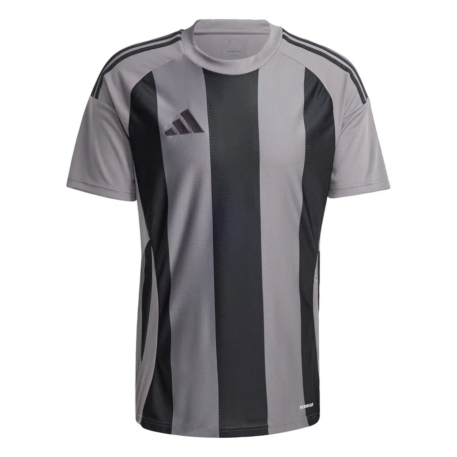 Футболка ADIDAS PERFORMANCE 'Striped 24' серого цвета