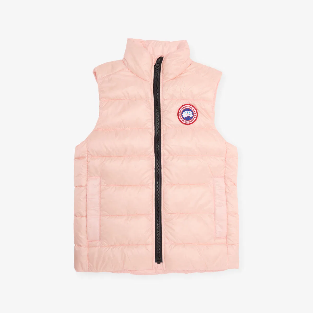 Детский пуховый жилет из крофтона с утеплителем Canada Goose, розовый