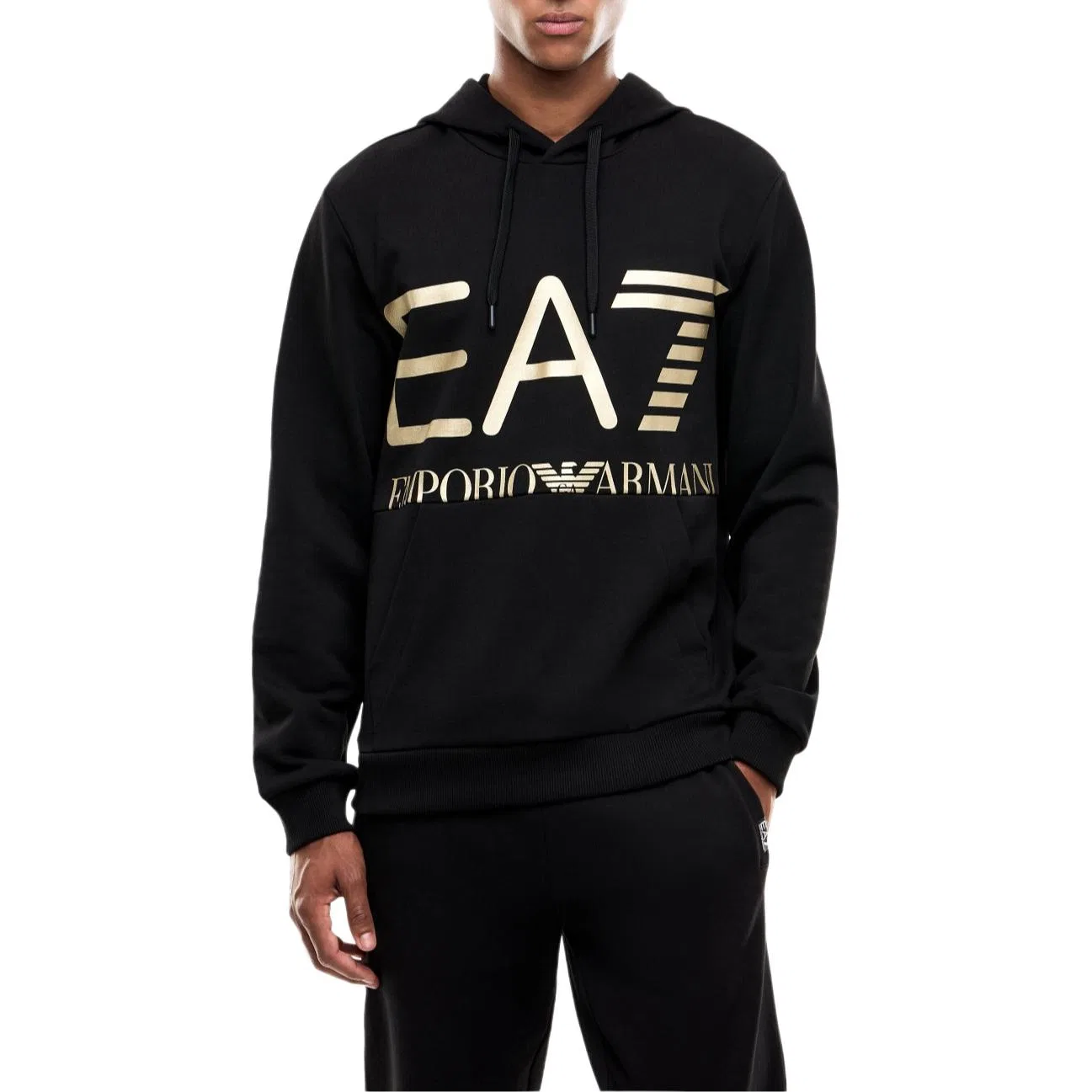 Мужской свитшот с капюшоном Emporio Armani EA7, Black — фото 4