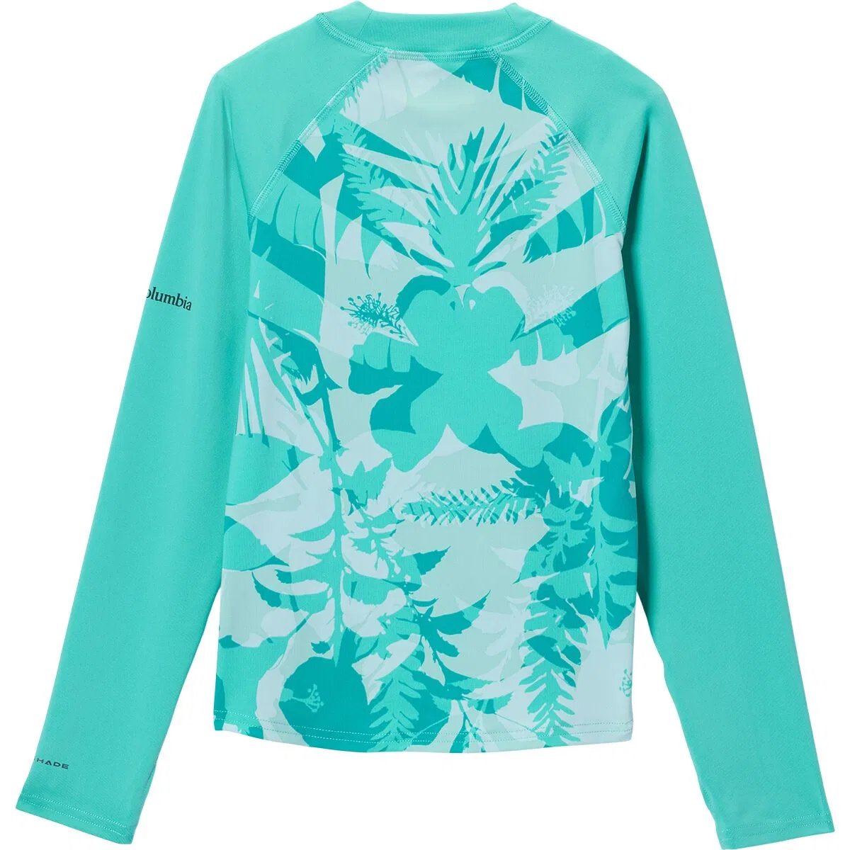 Детская футболка с длинным рукавом Sandy shores printed long-sleeve sunguard Columbia, Dolphin Botaniflage/Dolphin — фото 2