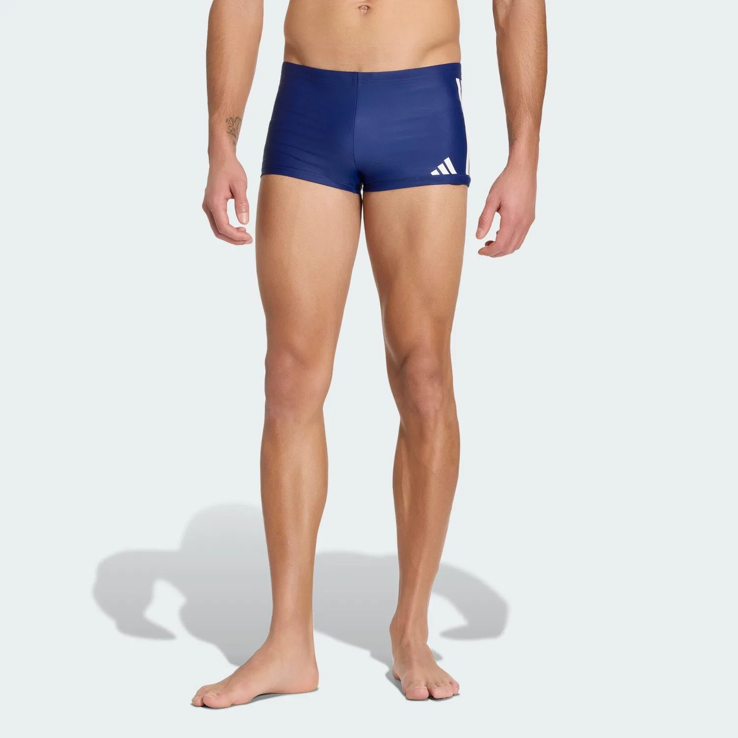 Мужские плавки боксеры с принтом 3S Boxer-Badehose Adidas, Dunkelblau Weiss