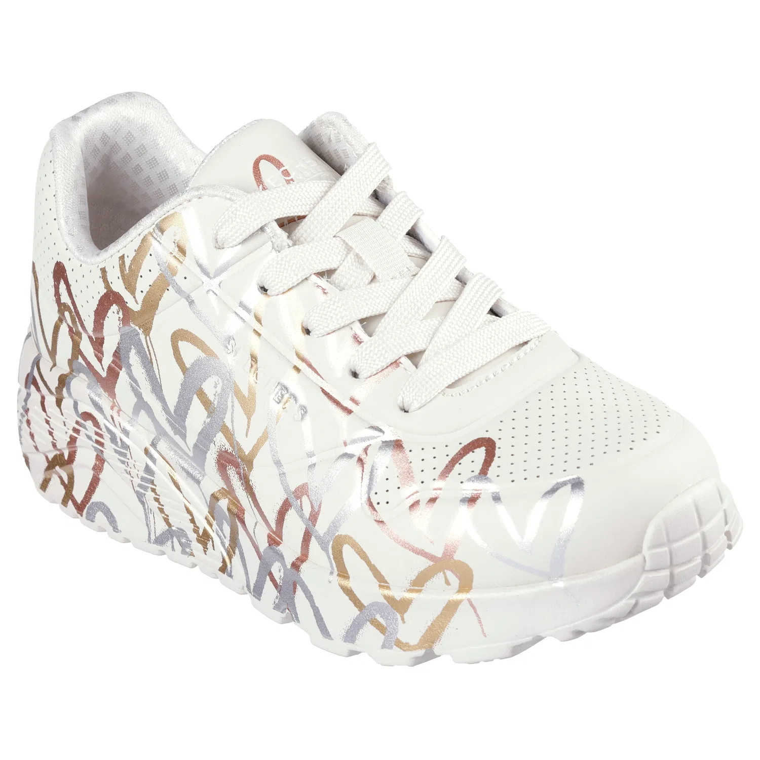 Детские кеды на платформе с принтом сердец Skechers, Natural Multi