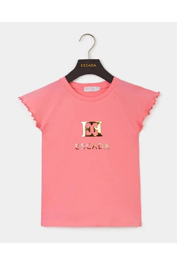 Детская футболка с воланами Logo Escada, Pink