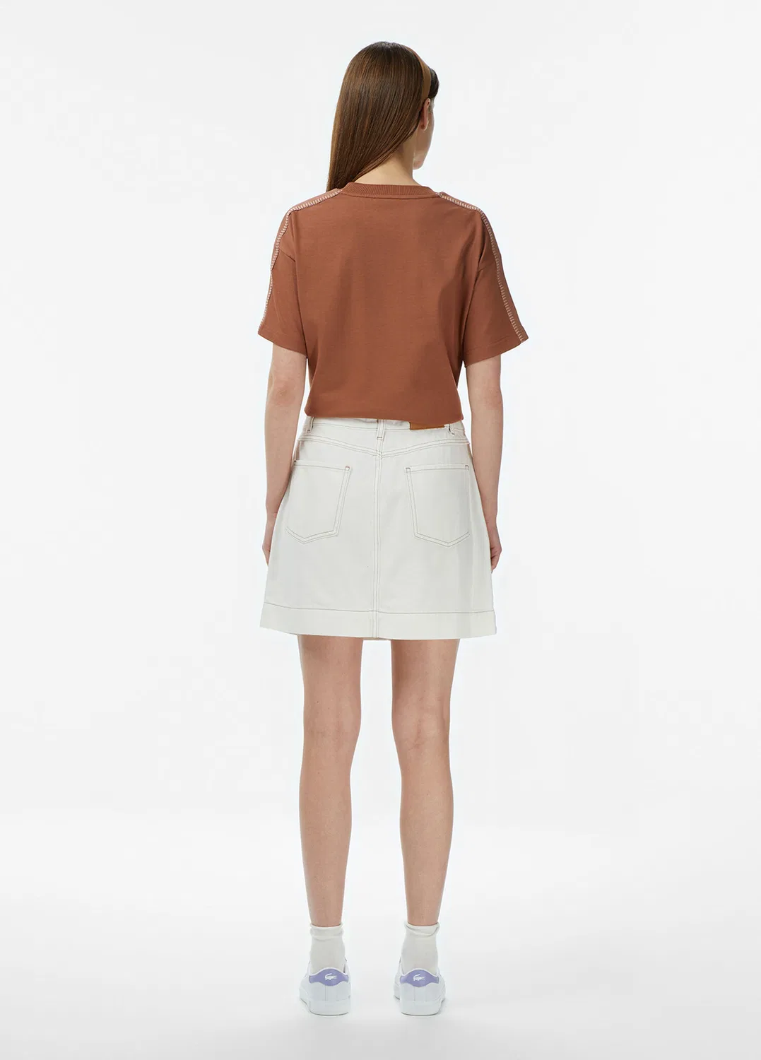 Юбка джинсовая Lacoste Classic Fit, кремовый — фото 2
