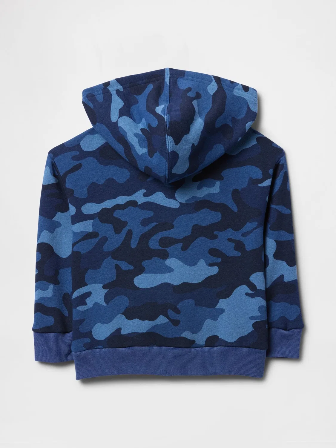 Худи с капюшоном на молнии Gap, модель Relaxed Logo Zip Hoodie, синий камуфляж — фото 2