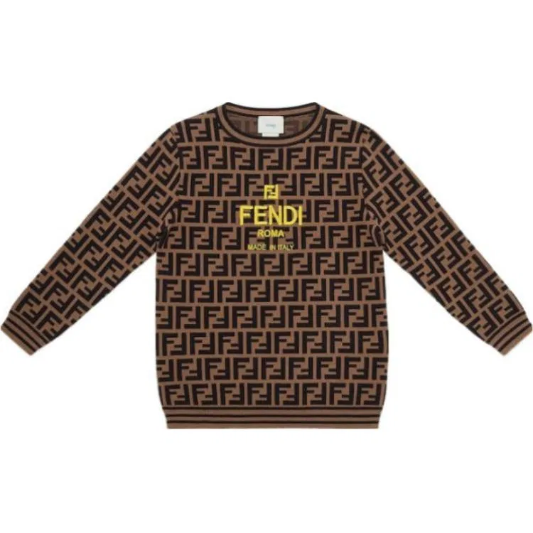 Детский свитер с круглым вырезом FENDI, Brown