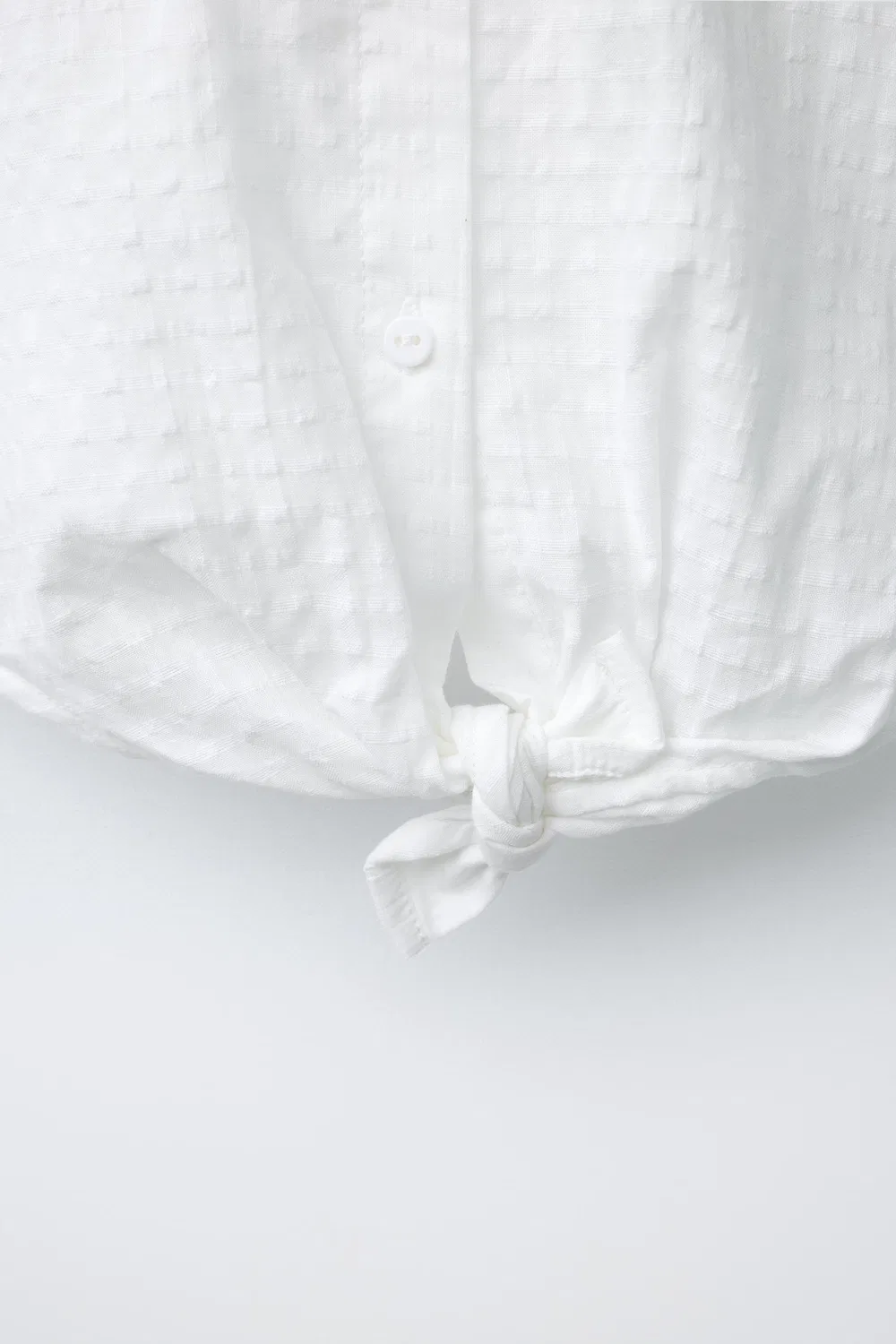 Рубашка с узлом и нашивкой в виде сердца ZARA, Oyster-White — фото 4